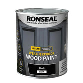 Ronseal 10 Year Weatherproof Wood Paint Satin Black 750ml